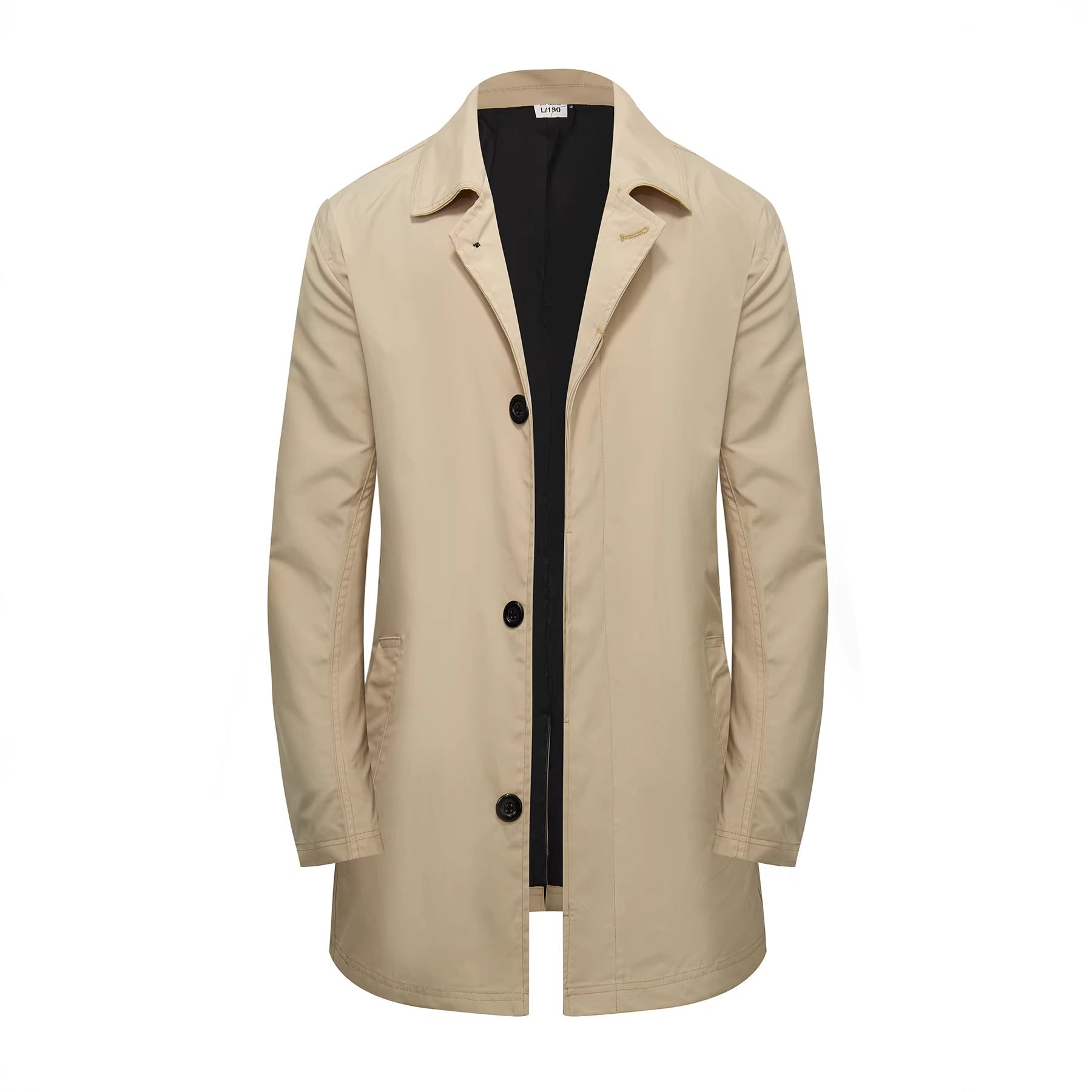 Men's Classic Elegant Single-Breasted Trench Coat For Commuting