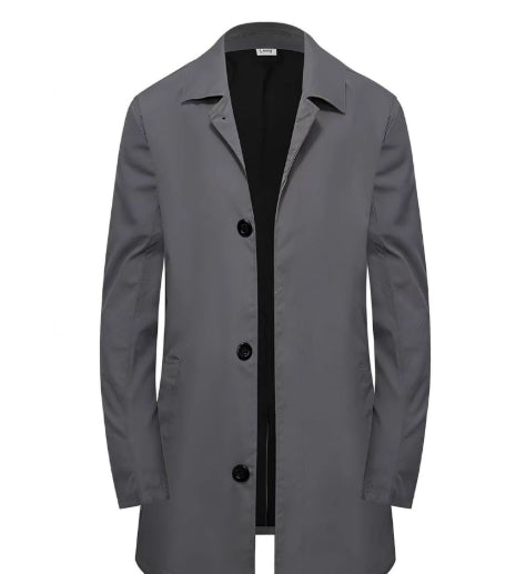Men's Classic Elegant Single-Breasted Trench Coat For Commuting