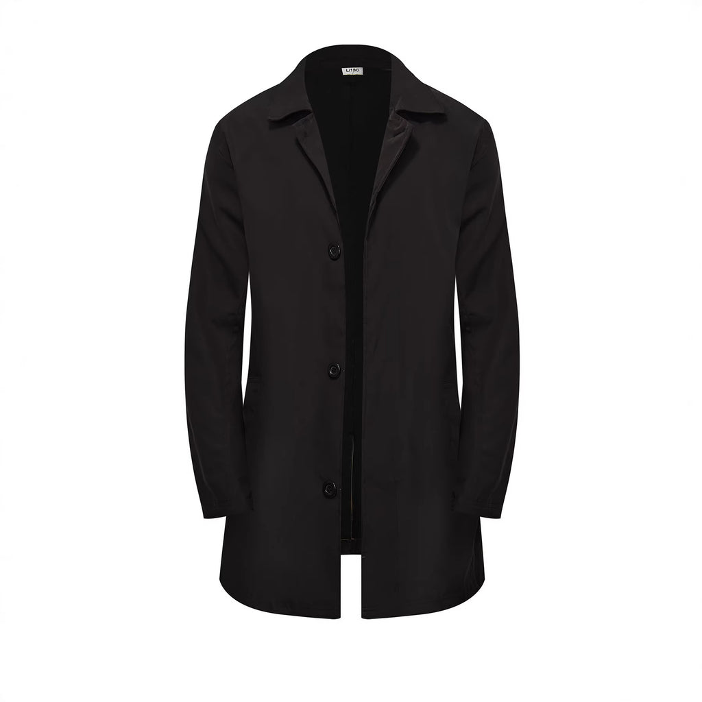 Men's Classic Elegant Single-Breasted Trench Coat For Commuting